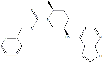 benzyl (2S,5R)-5-((7H-pyrrolo[2,3-d]pyrimidin-4-yl)amino)-2-methylpiperidine-1-carboxylate结构式