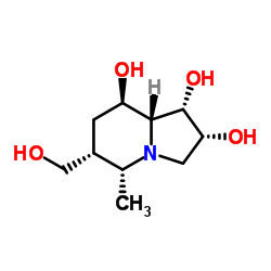 1,2,8-Indolizinetriol, octahydro-6-(hydroxymethyl)-5-methyl-, [1S-(1alpha,2alpha,5alpha,6alpha,8ba,8aba)]- (9CI)结构式