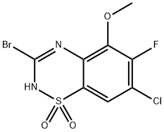 3-Bromo-7-chloro-6-fluoro-5-methoxy-2H-benzo[e][1,2,4]thiadiazine-1,1-dioxide structure