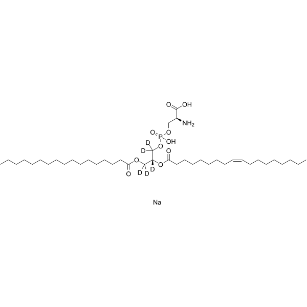 1-Heptadecanoyl-2-oleoyl-sn-glycero-3-phospho- L-serine-d5 sodium结构式