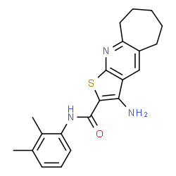 3-amino-N-(2,3-dimethylphenyl)-6,7,8,9-tetrahydro-5H-cyclohepta[b]thieno[3,2-e]pyridine-2-carboxamide structure