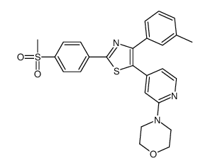 4-[4-[4-(3-methylphenyl)-2-(4-methylsulfonylphenyl)-1,3-thiazol-5-yl]pyridin-2-yl]morpholine结构式