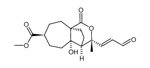 methyl (3R,4R,4aS,7S,9aR)-4a-hydroxy-3-methyl-1-oxo-3-((E)-3-oxoprop-1-en-1-yl)octahydro-1H-4,9a-ethanocyclohepta[c]pyran-7-carboxylate结构式