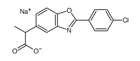 sodium 2-(4-chlorophenyl)benzoxazole-5-propionate结构式