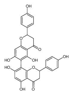 (2S,2'S)-2,2',3,3'-Tetrahydro-5,5',7,7'-tetrahydroxy-2,2'-bis(4-hydroxyphenyl)-6,8'-bi(4H-1-benzopyran)-4,4'-dione Structure