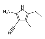 2-amino-5-ethyl-4-methyl-1H-pyrrole-3-carbonitrile结构式