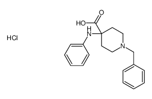 1-benzyl-4-(phenylamino)piperidine-4-carboxylic acid monohydrochloride structure