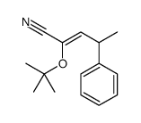 2-[(2-methylpropan-2-yl)oxy]-4-phenylpent-2-enenitrile结构式