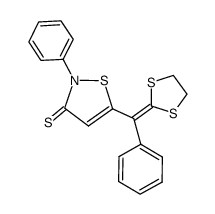 5-([1,3]dithiolan-2-ylidene-phenyl-methyl)-2-phenyl-isothiazole-3-thione Structure