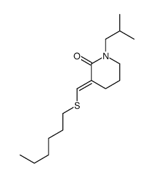 3-(hexylsulfanylmethylidene)-1-(2-methylpropyl)piperidin-2-one结构式