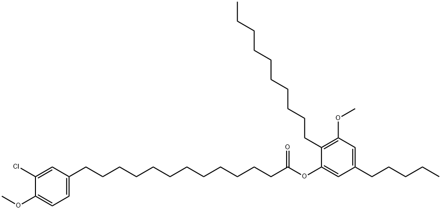 13-(3-Chloro-4-methoxyphenyl)tridecanoic acid 2-decyl-3-methoxy-5-pentylphenyl ester structure