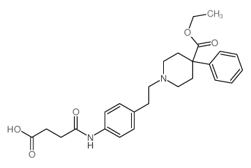 4-Piperidinecarboxylicacid, 1-[2-[4-[(3-carboxy-1-oxopropyl)amino]phenyl]ethyl]-4-phenyl-, 4-ethylester Structure