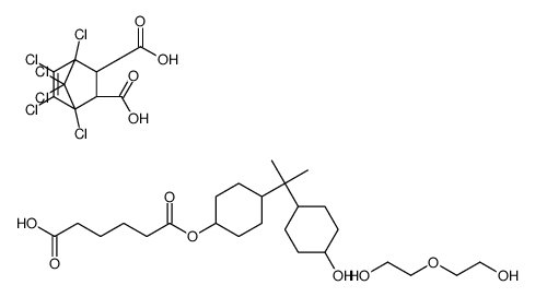 1,2,3,4,7,7-hexachlorobicyclo[2.2.1]hept-2-ene-5,6-dicarboxylic acid,6-[4-[2-(4-hydroxycyclohexyl)propan-2-yl]cyclohexyl]oxy-6-oxohexanoic acid,2-(2-hydroxyethoxy)ethanol结构式