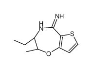 Thieno[2,3-f]-1,4-oxazepin-5-amine, 3-ethyl-2,3-dihydro-2-methyl-, (2R,3R)- (9CI)结构式