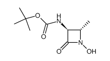 (3S-trans)-3-(t-butyloxycarbonylamino)-1-hydroxy-4-Methyl-2-azetidinone结构式