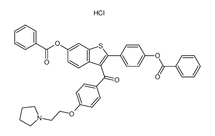 [6-(benzoyloxy)-2-[4-(benzoyloxy)phenyl]benzo[b]thien-3-yl][4-[2-(1-pyrrolidinyl)ethoxy]phenyl]methanone hydrochloride结构式