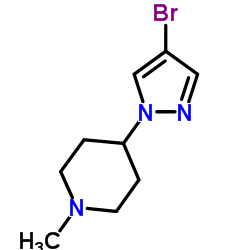 4-(4-Bromo-1H-pyrazol-1-yl)-1-methylpiperidine structure