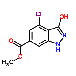 4-CHLORO-3-HYDROXY-6-INDAZOLECARBOXYLIC ACID METHYL ESTER结构式