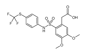 4,5-DIMETHOXY-2-(4-TRIFLUOROMETHYLSULFANYLPHENYLSULFAMOYL)PHENYL]ACETICACID structure