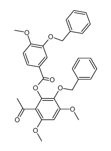 3-Benzyloxy-4-methoxy-benzoic acid 2-acetyl-6-benzyloxy-3,5-dimethoxy-phenyl ester Structure