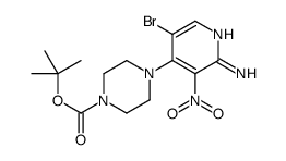 tert-butyl 4-(2-amino-5-bromo-3-nitropyridin-4-yl)piperazine-1-carboxylate Structure