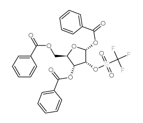 1,3,5-Tri-O-benzoyl-2-O-(trifluoromethanesulfonyl)-a-D-ribofuranose Structure