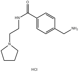 4-(aminomethyl)-N-[2-(pyrrolidin-1-yl)ethyl]benzamide dihydrochloride Structure
