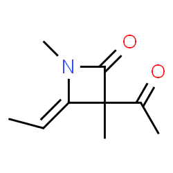 2-Azetidinone, 3-acetyl-4-ethylidene-1,3-dimethyl-, (Z)- (9CI)结构式