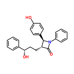 (3R,4S)-4-(4-Hydroxyphenyl)-3-[(3S)-3-hydroxy-3-phenylpropyl]-1-phenyl-2-azetidinone Structure