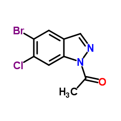 1-(5-Bromo-6-chloro-1H-indazol-1-yl)ethanone结构式