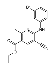 6-(3-Bromo-phenylamino)-5-cyano-2-methyl-nicotinic acid ethyl ester结构式