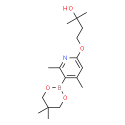 4-((5-(5,5-dimethyl-1,3,2-dioxaborinan-2-yl)-4,6-dimethylpyridin-2-yl)oxy)-2-Methylbutan-2-ol Structure