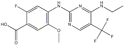 4-(4-(ethylamino)-5-(trifluoromethyl)pyrimidin-2-ylamino)-2-fluoro-5-methoxybenzoic acid结构式