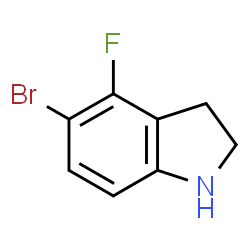 5-溴-4-氟吲哚啉结构式