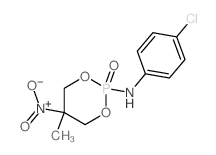 N-(4-chlorophenyl)-5-methyl-5-nitro-2-oxo-1,3-dioxa-2$l^C10H12ClN2O5P-phosphacyclohexan-2-amine structure