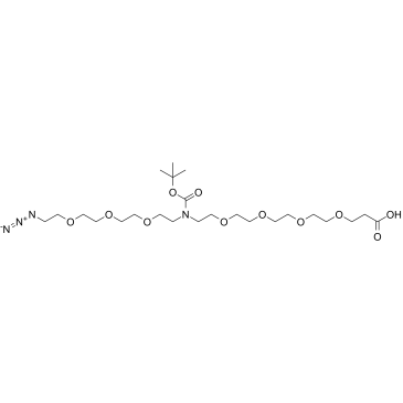 N-(Azido-PEG3)-N-Boc-PEG4-acid结构式