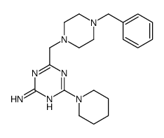 4-[(4-benzylpiperazin-1-yl)methyl]-6-piperidin-1-yl-1,3,5-triazin-2-amine结构式