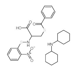 3-benzoylsulfanyl-2-[(2-nitrophenyl)sulfanylamino]propanoic acid; N-cyclohexylcyclohexanamine structure