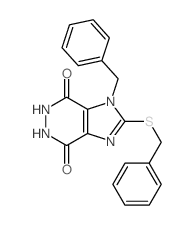 9-benzyl-8-benzylsulfanyl-3,4,7,9-tetrazabicyclo[4.3.0]nona-7,10-diene-2,5-dione picture