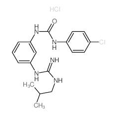 3-(4-chlorophenyl)-1-[3-[(N-(2-methylpropyl)carbamimidoyl)amino]phenyl]urea structure