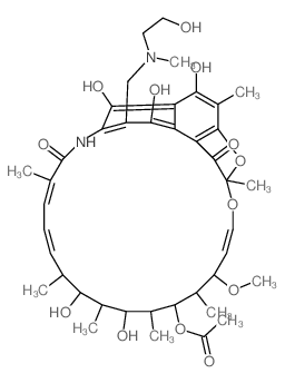 3-{[(2-hydroxy-ethyl)-methyl-amino]-methyl}-rifamycin结构式