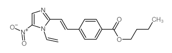 butyl 4-[2-(1-ethenyl-5-nitro-imidazol-2-yl)ethenyl]benzoate结构式