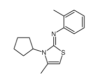 3-cyclopentyl-4-methyl-N-(2-methylphenyl)-1,3-thiazol-2-imine Structure