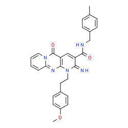 2-imino-1-[2-(4-methoxyphenyl)ethyl]-N-(4-methylbenzyl)-5-oxo-1,5-dihydro-2H-dipyrido[1,2-a:2',3'-d]pyrimidine-3-carboxamide结构式