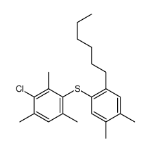 2-chloro-4-(2-hexyl-4,5-dimethylphenyl)sulfanyl-1,3,5-trimethylbenzene Structure