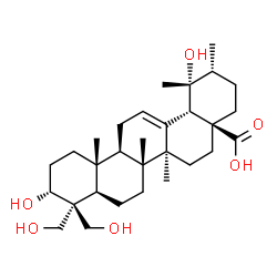 3α,19,23,24-Tetrahydroxyurs-12-en-28-oic acid structure