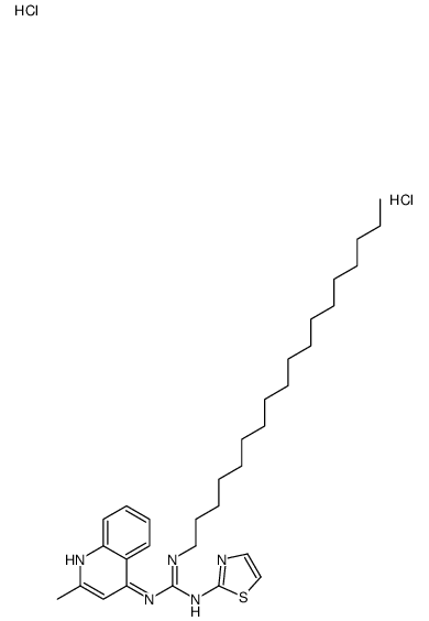 1-(2-methylquinolin-4-yl)-2-octadecyl-3-(1,3-thiazol-2-yl)guanidine,dihydrochloride Structure