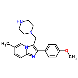 2-(4-METHOXY-PHENYL)-6-METHYL-3-PIPERAZIN-1-YLMETHYL-IMIDAZO[1,2-A]PYRIDINE结构式