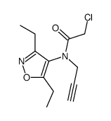 2-chloro-N-(3,5-diethyl-1,2-oxazol-4-yl)-N-prop-2-ynylacetamide结构式