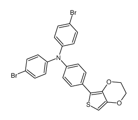 bis(4-bromophenyl)-[4-(2,3-dihydro-thieno[3,4-b][1,4]dioxin-5-yl)phenyl]amine结构式